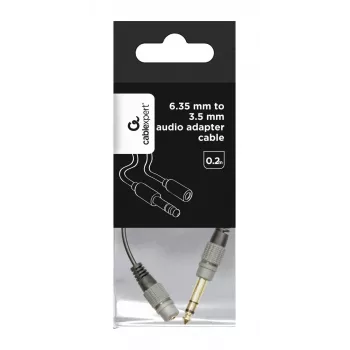 Cable de audio Gembird A-63M35F-0.2M conector macho de 6,35 mm a conector hembra de 3,5 mm negro