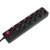Alargador de corriente LogiLink LPS233 1,5 m 6 tomas de corriente para interior negro