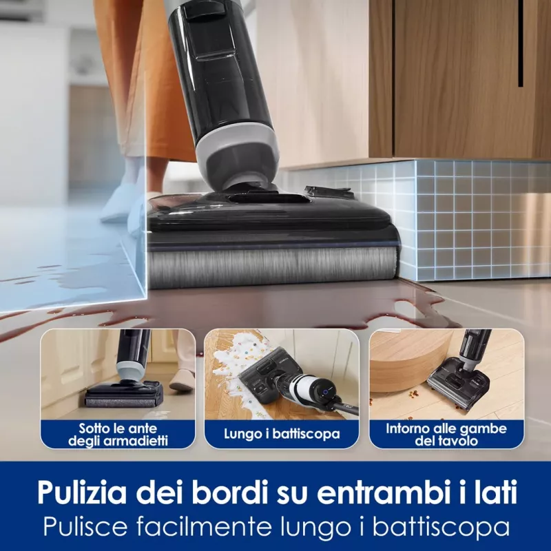 Limpiador de suelos inalámbrico Tineco Floor One i5 Stretch Plus – fregona ligera de húmedo y seco en posición vertical