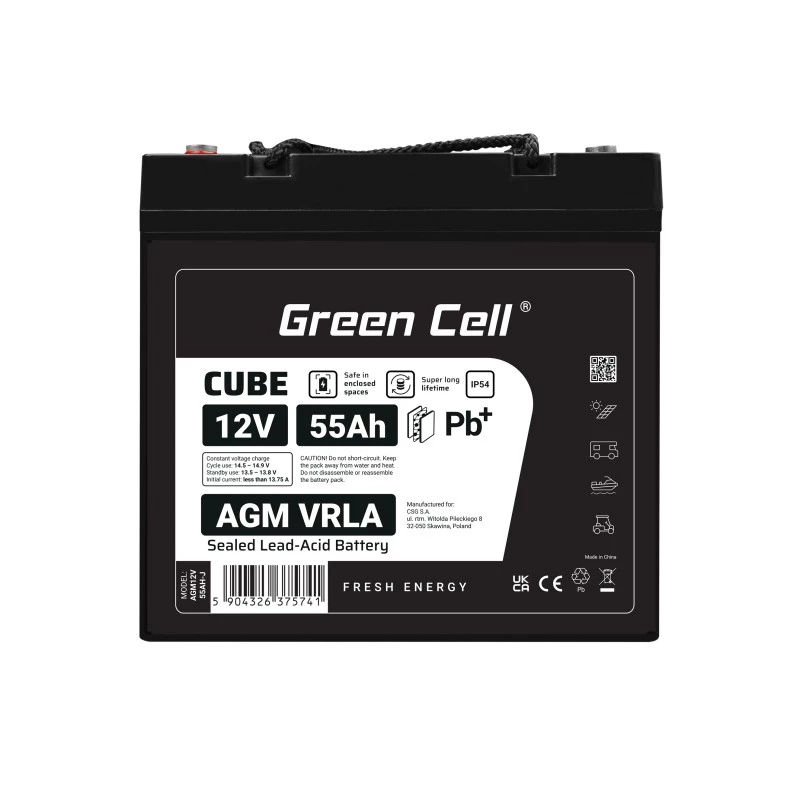 Batería AGM VRLA 12V 55Ah IP54