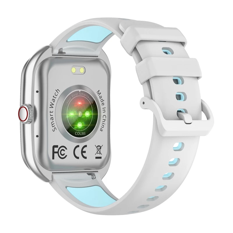 Smartwatch Colmi P86 plateado con Bluetooth y medidor de frecuencia cardíaca, carcasa plateada