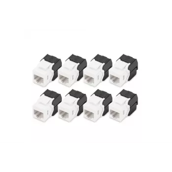 Digitus conector Keystone CAT 6 no apantallado, 8 uds., plano, negro/blanco, RJ-45