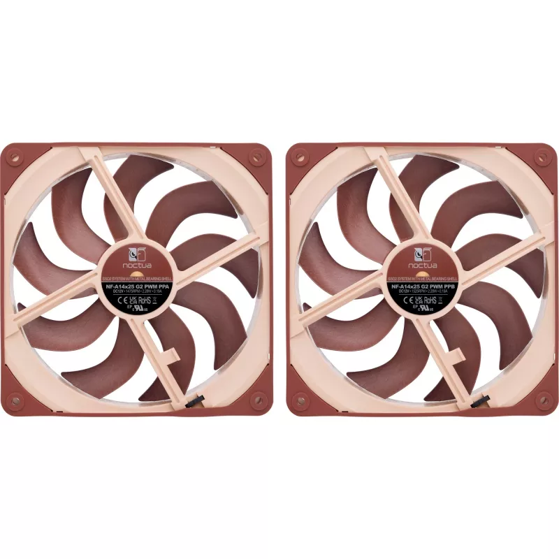 Set de doble ventilador Noctua NF-A14x25 G2 PWM Sx2 PP 140mm