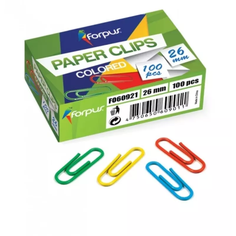 Clips Forpus, de colores, 26 mm, redondos (100) 1104-008