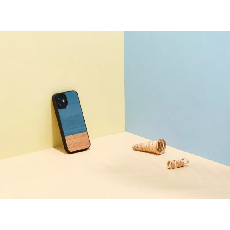 Funda para móvil Man and Wood para iPhone 12 mini — denim negro