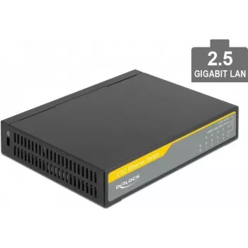 Conmutador de red DeLOCK 87781 2.5G Ethernet negro