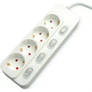 Regleta de enchufes VALUE 19.99.0940 — 4 tomas con interruptor, cable de 1,5 m