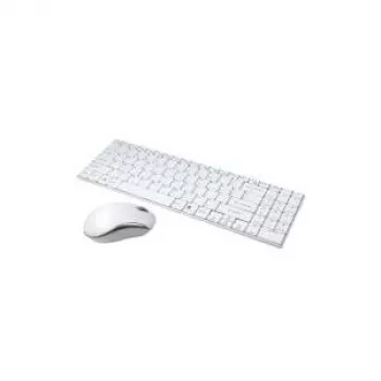 Logilink Combo Set con Autolink - Conjunto teclado-ratón - inalámbrico - 2,4 GHz - Alemán - Blanco (ID0109)