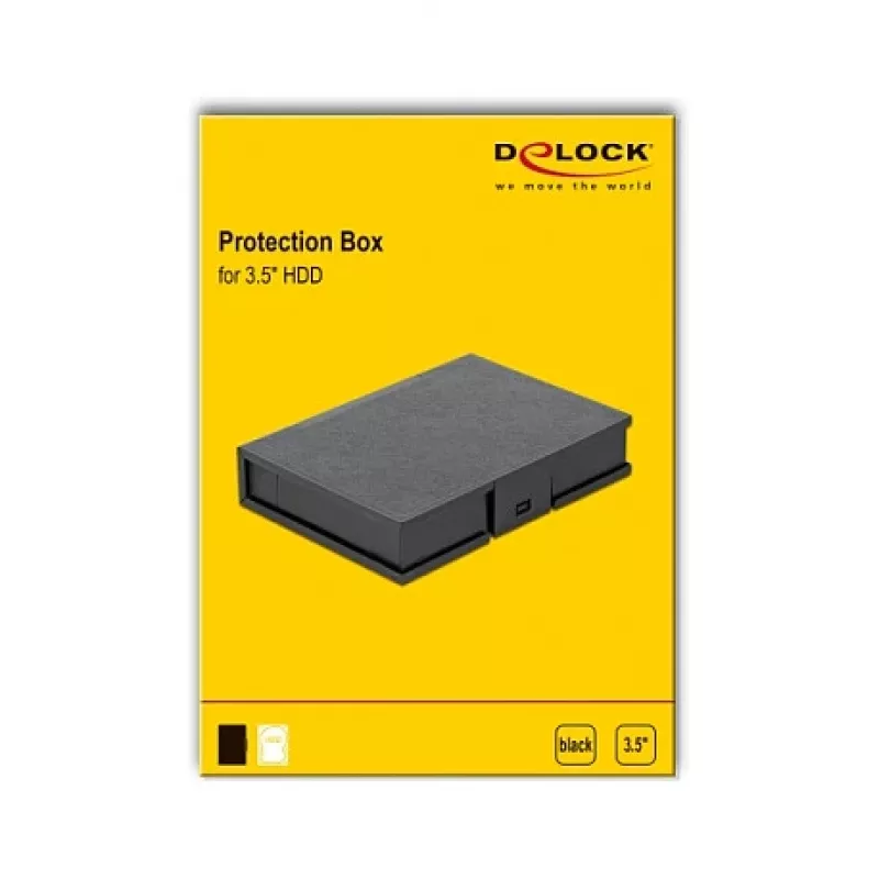Tapa para caja de protección DeLOCK 18372 para disco duro de 3,5 pulgadas negro