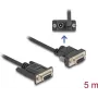 Delock Cable serie RS-232, D-Sub 9 hembra con alimentación en el pin 9 (DC 5,5 x 2,1 mm), 5 m, negro