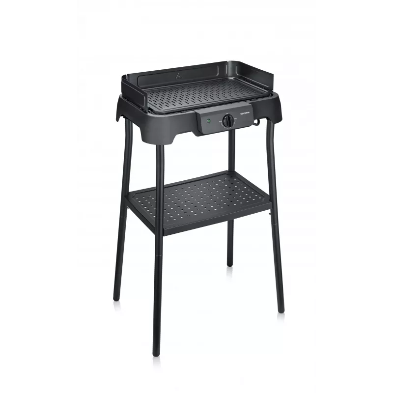 Parrilla eléctrica de sobremesa SEVERIN PG 8596, 2000 W, parrilla rectangular, negra, mando giratorio