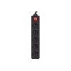 Lanberg regleta de alimentación, 5X tomas francesas con interruptor, cobre de alta calidad, 1.5 m | PS1-05E-0150-BK