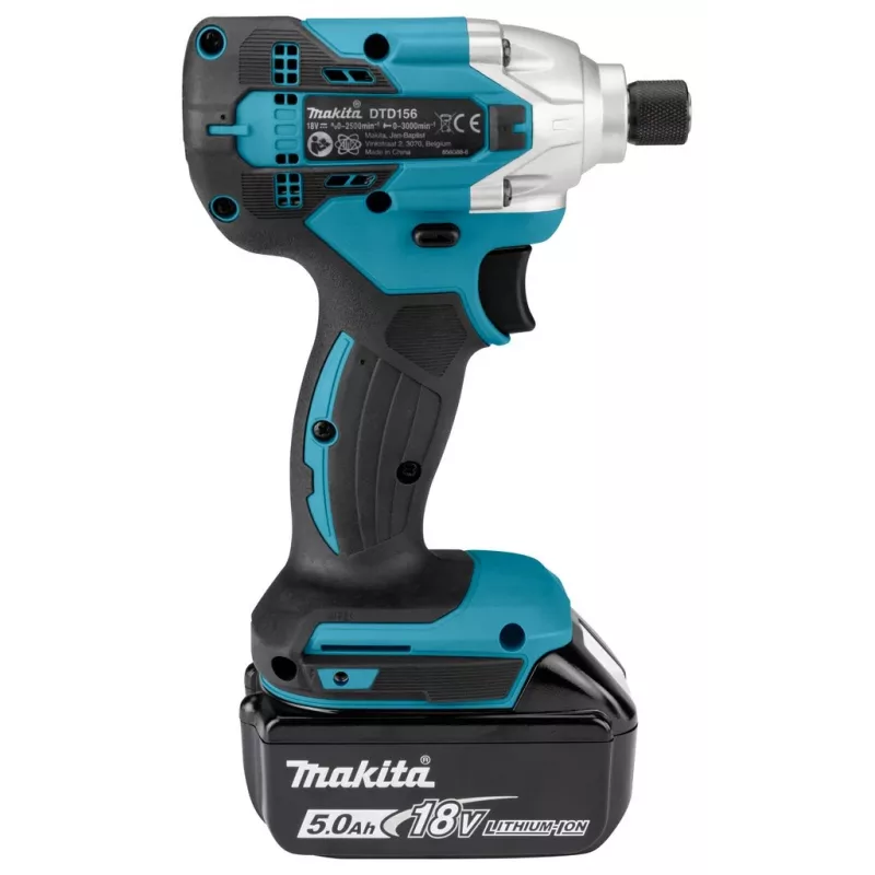Atornillador de impacto a batería Makita DTD156RTJ 2500 RPM verde