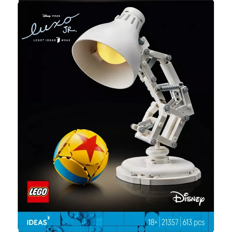 Juguete de construcción LEGO Ideas Modelo 21357 — Luxo Jr., 613 piezas, 290×140×110 mm
