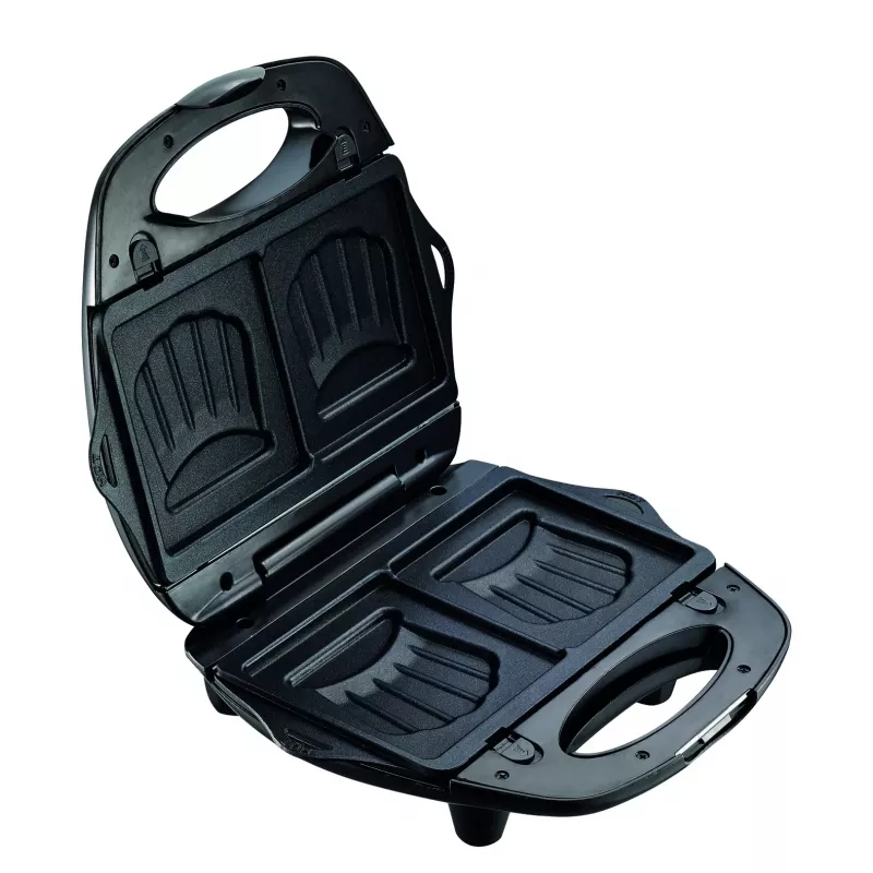 Sandwichera Tefal Break Time SW6148 — 2 sándwiches, placas antiadherentes extraíbles, recogecables, negro/gris