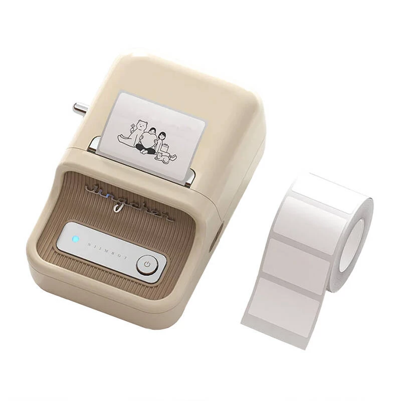 Impresora de etiquetas portátil NIIMBOT B21 crema conectividad Bluetooth diseño compacto