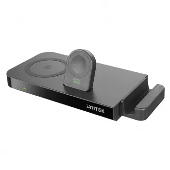 UNITEK MagMighty Combo 5 auriculares smartphone smartwatch negro USB carga inalámbrica carga rápida
