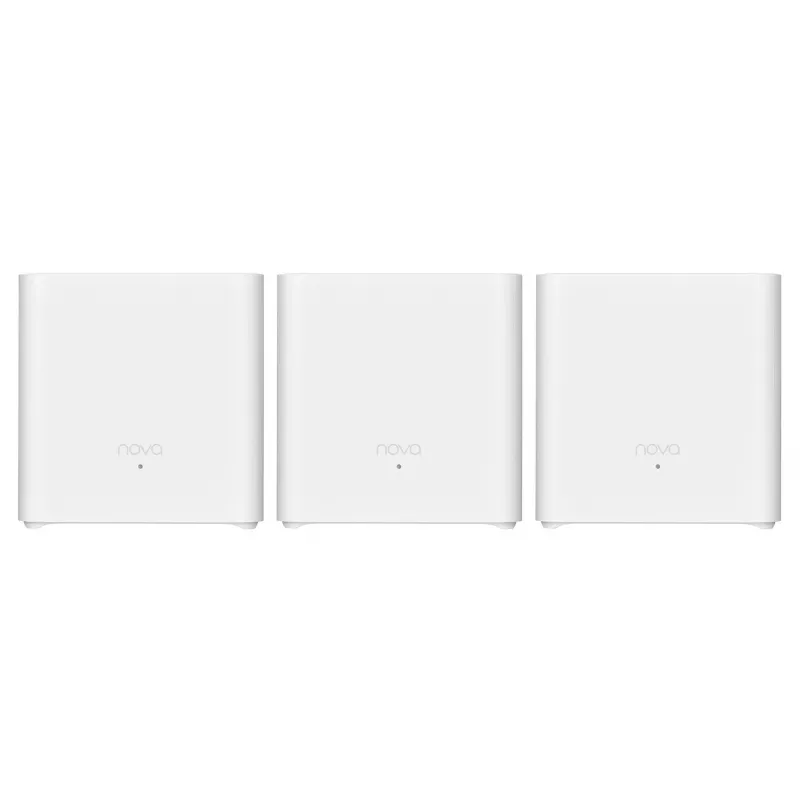 Sistema Mesh WLAN TENDA EX3-3, pack de 3, Dualband 2,4/5 GHz, Wi‑Fi 6, hasta 1201+300 Mbit/s, 2 antenas internas, WPA3