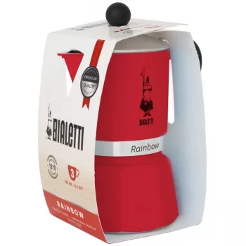 Cafetera espresso de fogón Bialetti Rainbow 3 tazas roja
