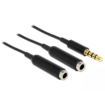 Cable de audio DeLOCK 65575 0,25 m 3,5 mm 2 x 3,5 mm negro