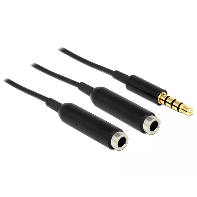 Cable de audio DeLOCK 65575 0,25 m 3,5 mm 2 x 3,5 mm negro