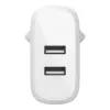 Belkin BOOST CHARGE - Fuente de alimentación - 24 vatios - QC 3.0 - 2 puertos de salida (USB) - blanco (WCB002VFWH)