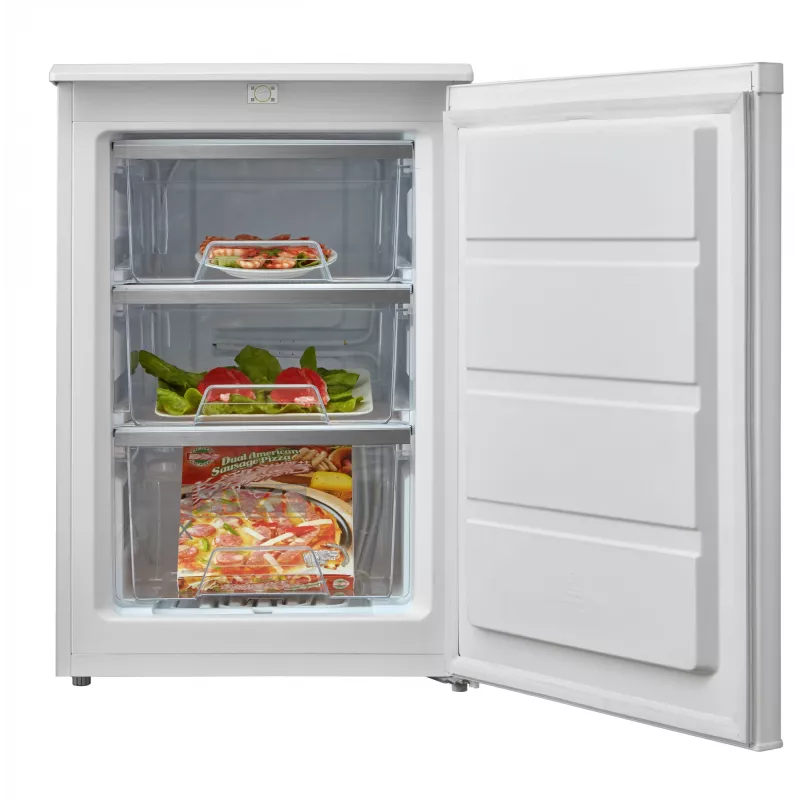 Congelador Midea | MDRD129FZE01 | Clase de eficiencia energética E | De pie | Independiente | Altura 84,5 cm | Capacidad útil total 86 L | Blanco
