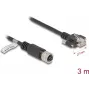 Cable de red DeLOCK M12 D-codificado 4 pines conector hembra a RJ45 conector macho Cat.5e 3 m negro