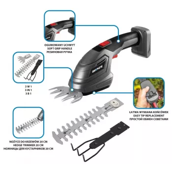 Cortasetos eléctrico GRAPHITE 58GE119, Peso 1,09 kg, Profundidad de corte 265 mm