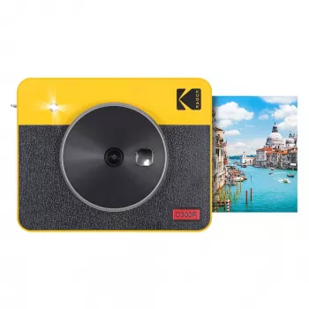 Cámara instantánea Kodak Mini Shot 3 Retro C300R amarilla — impresión instantánea, diseño compacto