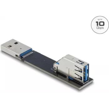 Adaptador USB DELOCK 67421 — USB Type-A a Type-A, negro