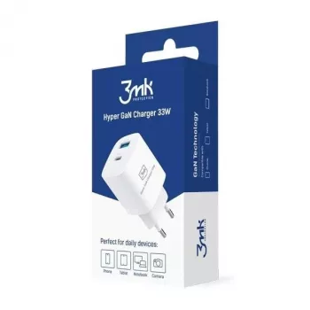 Cargador 33W GaN PD 1xUSB-A+1xUSB-A