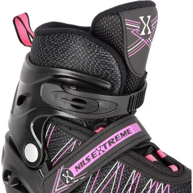 Patines 2IN1 Nils Extreme NH11912 A negro/rosa talla S (31-34) con patines de hockey intercambiables