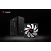Caja de PC SAVIO Noctis Flow — Cube Mini-ITX/Micro-ATX/ATX, 3x120mm frontal, 1x120mm trasero, 2 bahías de 3,5 pulgadas + 3 de 2,5 pulgadas, cristal templado