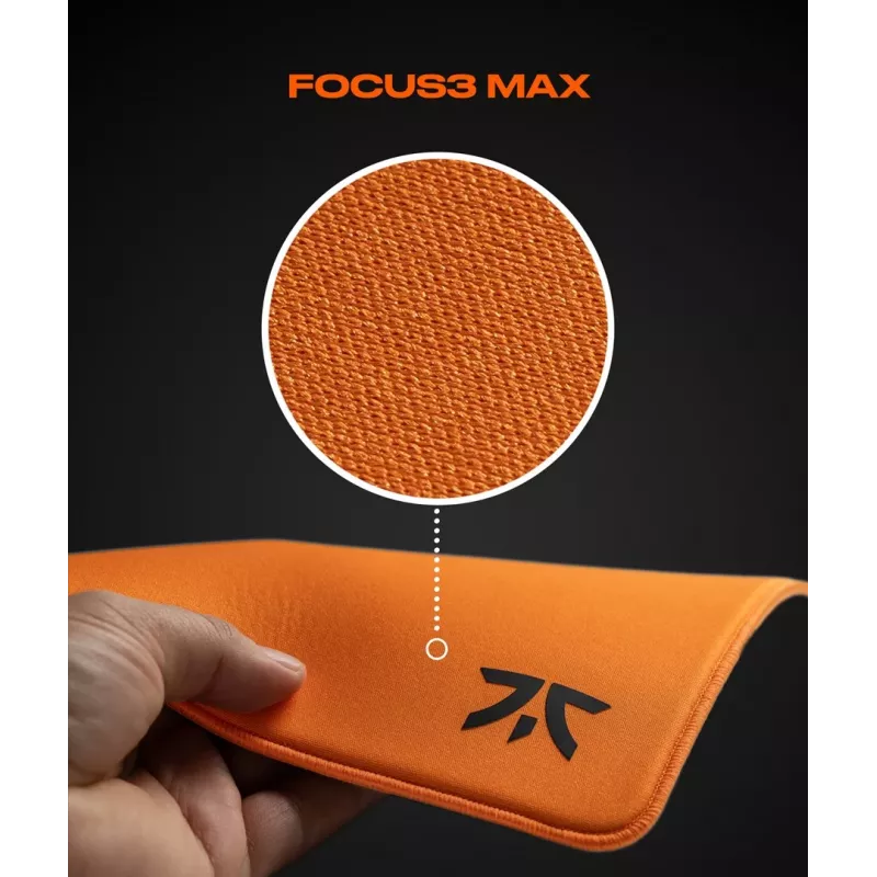 Alfombrilla de ratón gaming GLORIOUS Fnatic FOCUS3 MAX XL – tamaño XL extendido, superficie de tela, borde cosido