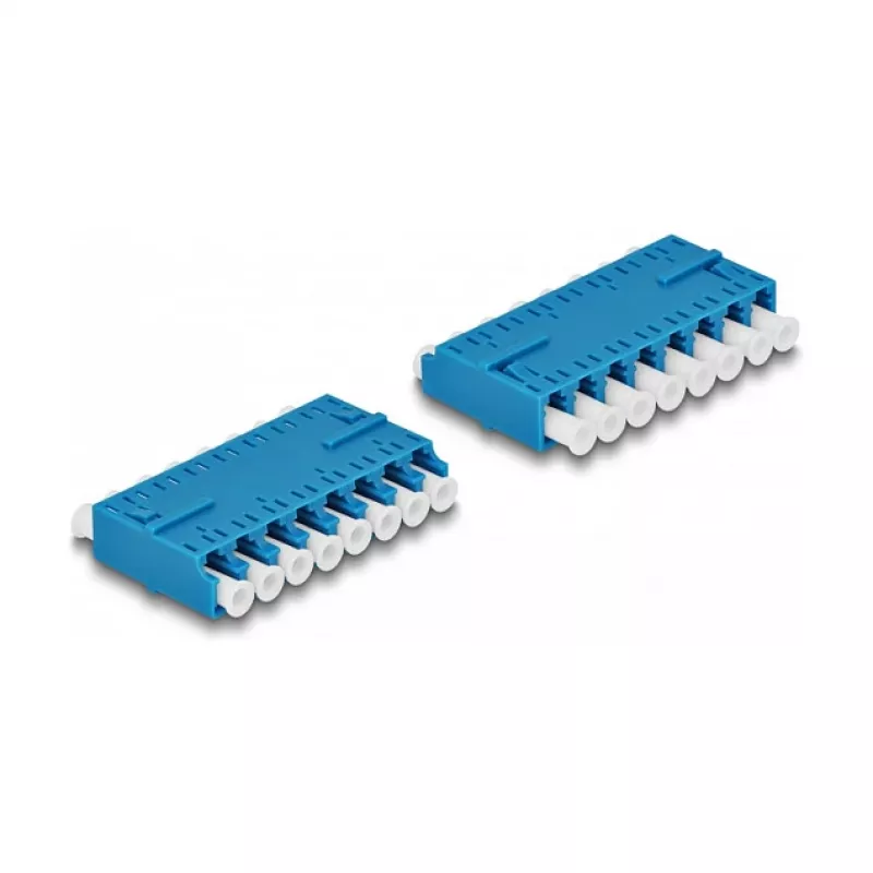Acoplador de fibra óptica HD LC octuplex hembra a LC octuplex hembra azul DeLOCK