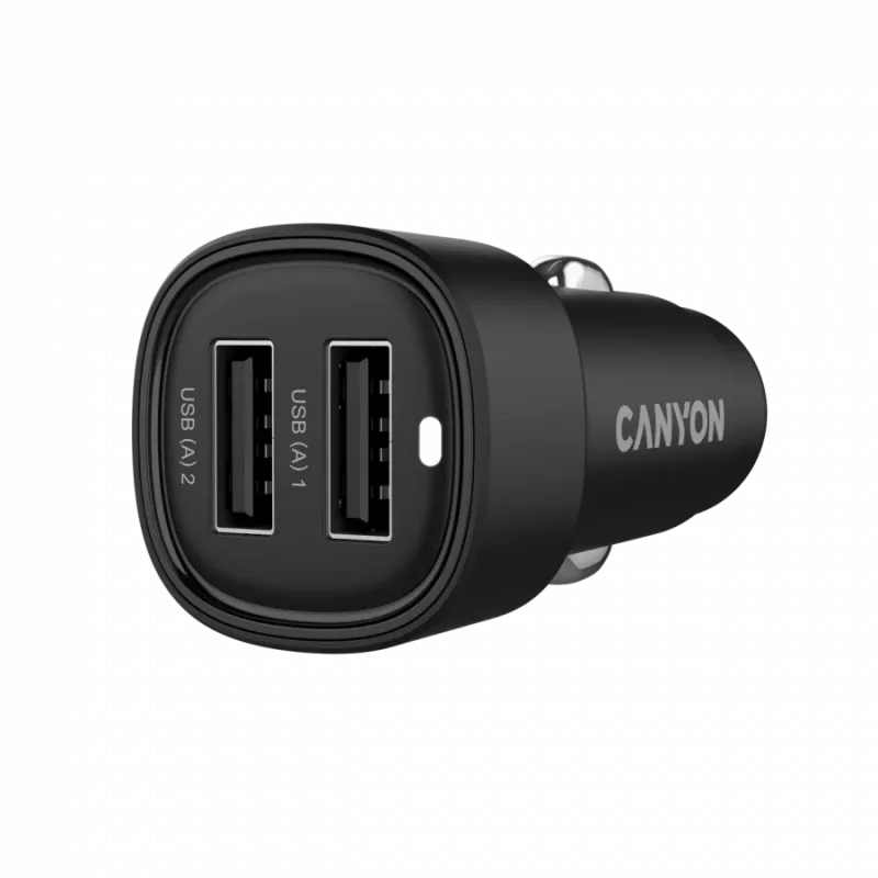 CANYON Cargador para coche OnDrive 24 24W 2xUSB-A Negro