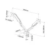 Soporte de mesa con pistón de gas para 2 LED / LCD de 13-27 pulgadas L-13GD