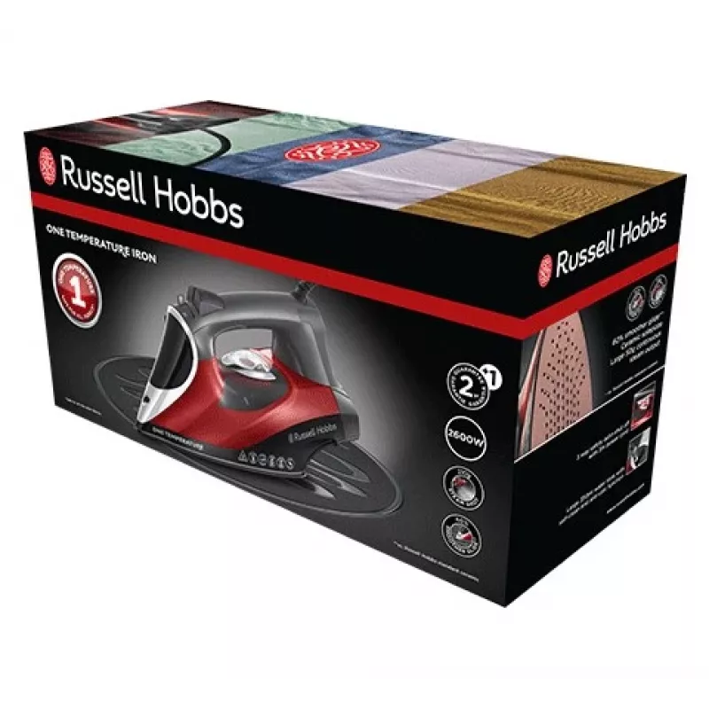 Russell Hobbs 25090-56 plancha planchado en seco y con vapor suela cerámica 2600 W negra, gris, roja