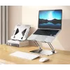 Soporte para portátil MEDIA-TECH MT2661 — altura ajustable, diseño plegable de aluminio para portátiles de hasta 17