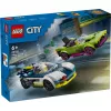 LEGO City Set de juego 60415 Persecución de coche de policía y muscle car — 213 piezas, 2 minifiguras, edad 6+