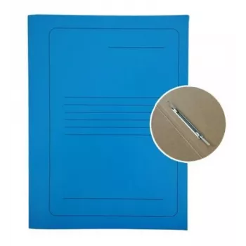 Carpeta de proyecto A4 de cartón Smiltainis con clip metálico, con impresión azul