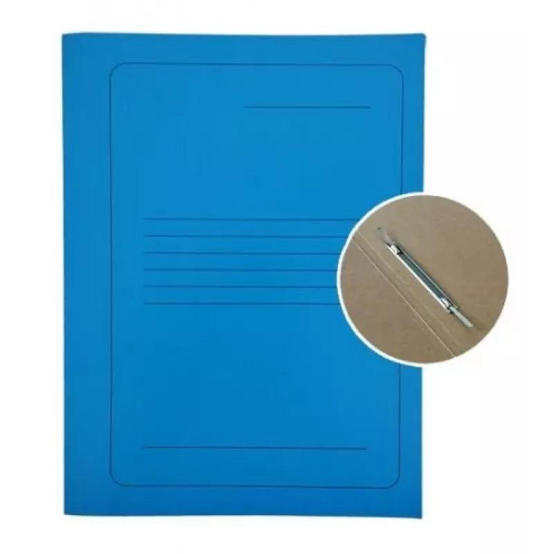 Carpeta de proyecto A4 de cartón Smiltainis con clip metálico, con impresión azul