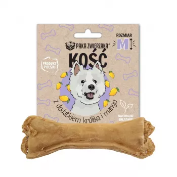 PAKA ZWIERZAKA hueso con conejo y mango M 12 cm - snack para perros - 55g