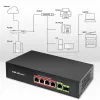 Switch Ethernet PoE QOLTEC 52296 — 4 puertos RJ45 PoE, 1 uplink RJ45