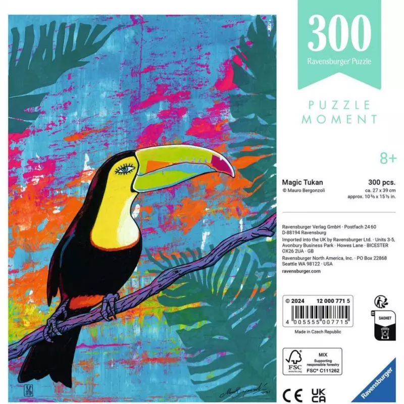 Puzle Ravensburger Puzzle Moment — Magic Toucan, 300 piezas, adultos/avanzados