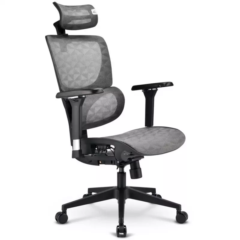 Silla de oficina Sharkoon OfficePal C40M asiento de malla respaldo de malla, gris, máx. 150 kg