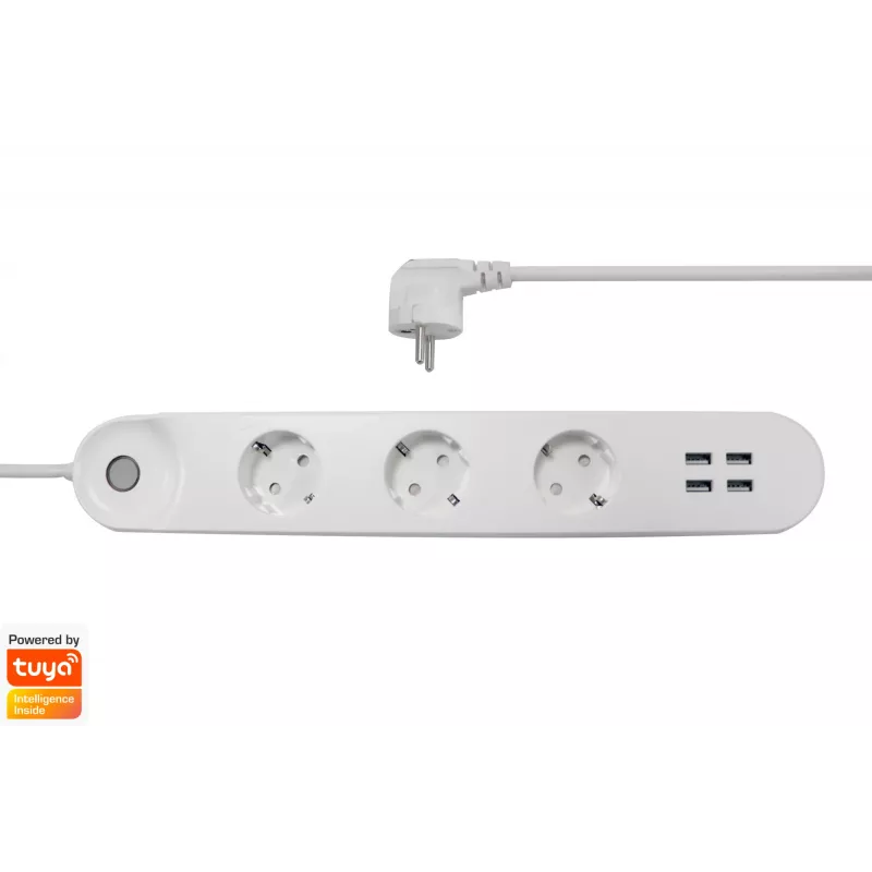 Regleta inteligente Denver SHP-300U 3 tomas AC tipo E 4 blanco