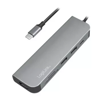 LogiLink UA0343 hub multipuerto USB-C aluminio USB 3.2 2nd Gen Mult