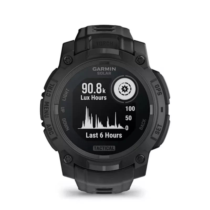 Smartwatch GARMIN Instinct 3 45mm Solar Tactical Edition negro — 45 mm, función de carga solar, GPS, medidor de frecuencia cardíaca